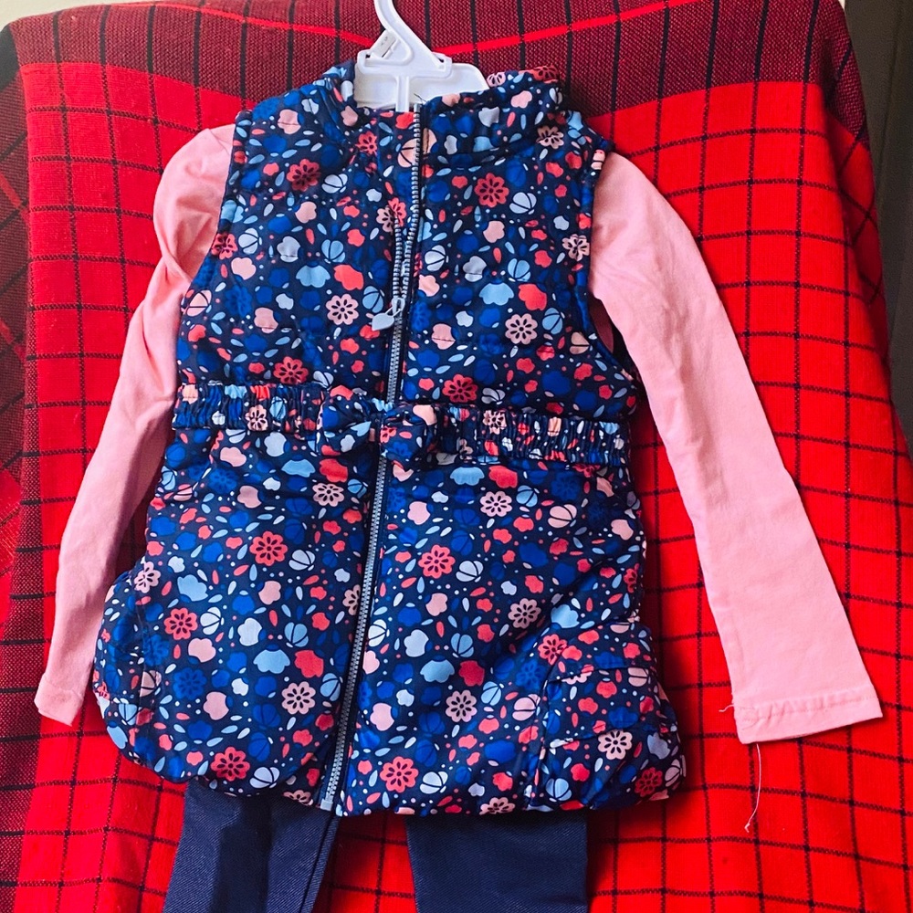 TODDLERS GIRL YOUNG HEART FLORAL PRINT SET